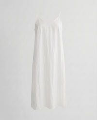 Juliette Airy Linen Mini Dress with V-Neck in White