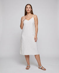 Juliette Airy Linen Mini Dress with V-Neck