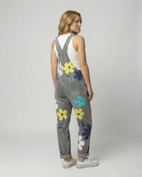 Juliette Denim Jumpsuit with Sleeveless in Grey