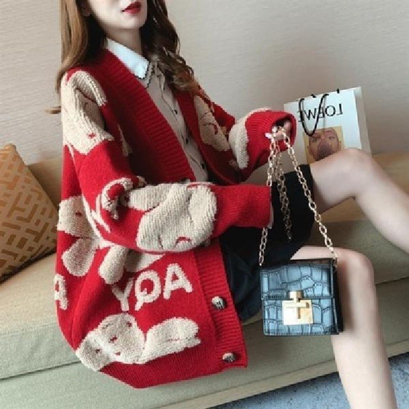 Juliette Knit Cardigan in Red