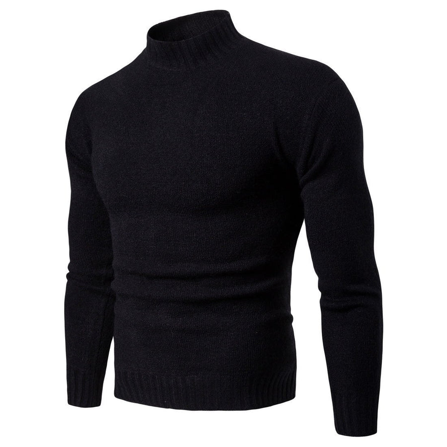 Juliette Sweater with Stand Collar in Black