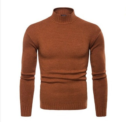 Juliette Sweater with Stand Collar in Brown