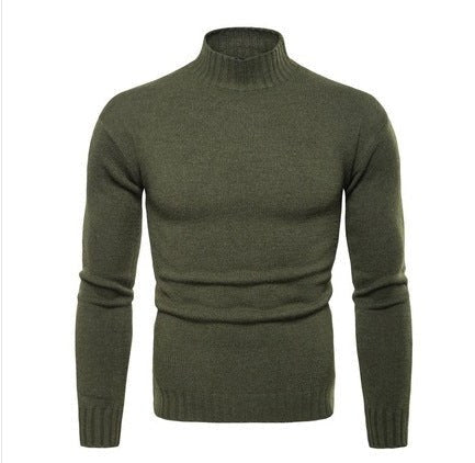 Juliette Sweater with Stand Collar in Green