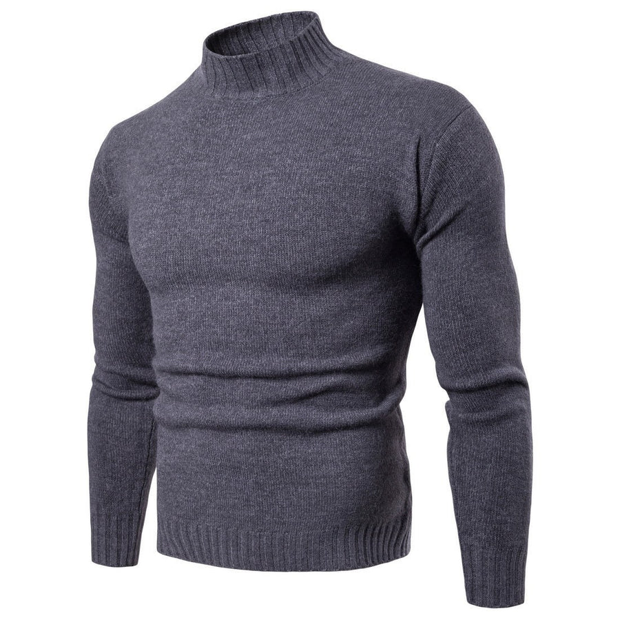 Juliette Sweater with Stand Collar in White