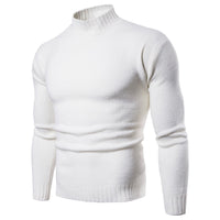 Juliette Sweater with Stand Collar in White
