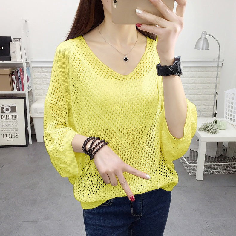 Juna Airy Knit Blouse in Yellow