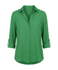 Juna Elegant Blouse with Long Sleeve in Green