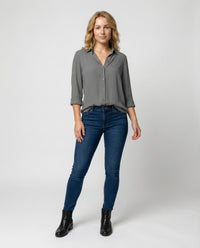 Juna Elegant Blouse with Long Sleeve in Grey