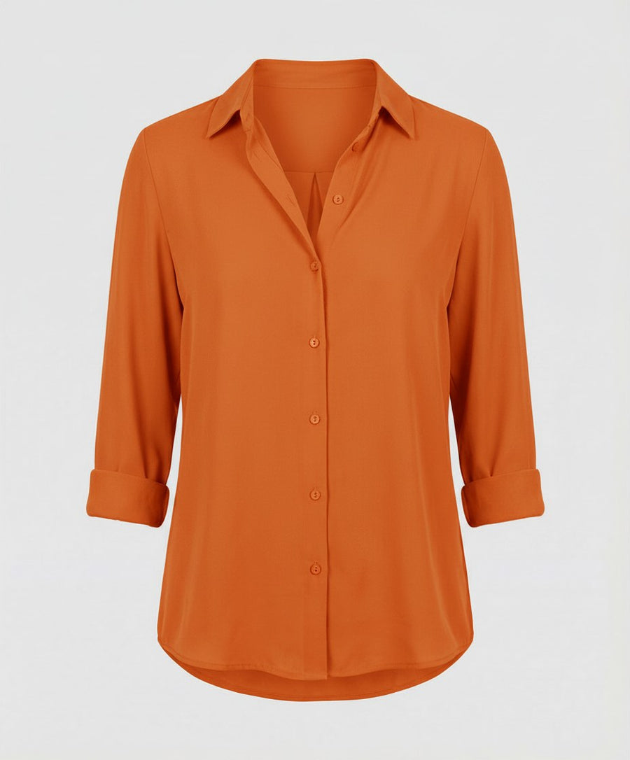 Juna Elegant Blouse with Long Sleeve in Orange