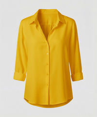 Juna Elegant Blouse with Long Sleeve in Yellow