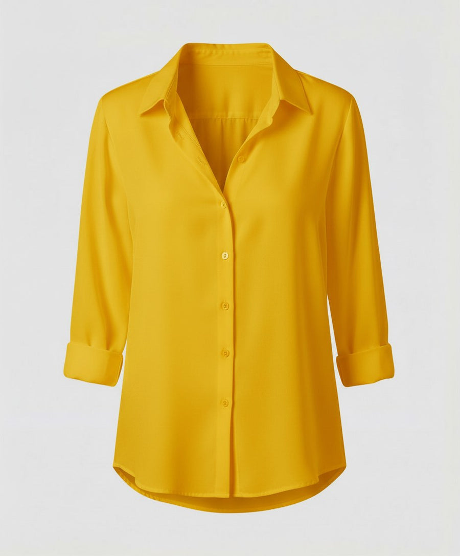 Juna Elegant Blouse with Long Sleeve in Yellow