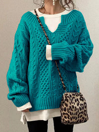 Juna Knit Sweater with V-Neck in Sky Blue
