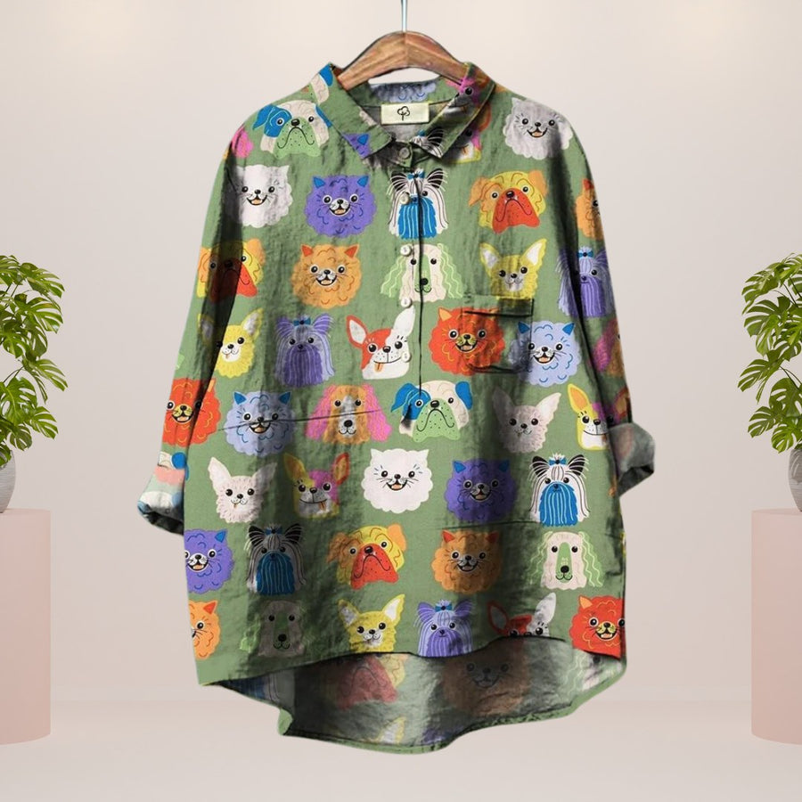Juna Shirt in Hund Green