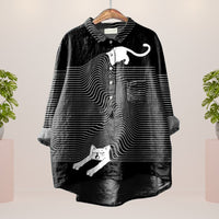 Juna Shirt in Katzen Schwarz