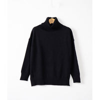 Juna Sweater with Stand Collar in Black