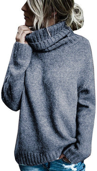Juna Sweater with Stand Collar in Light Grey