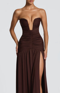 Constance Maxi Dress – Plum Brown