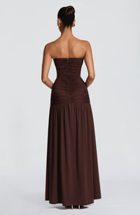 Constance Maxi Dress – Plum Brown