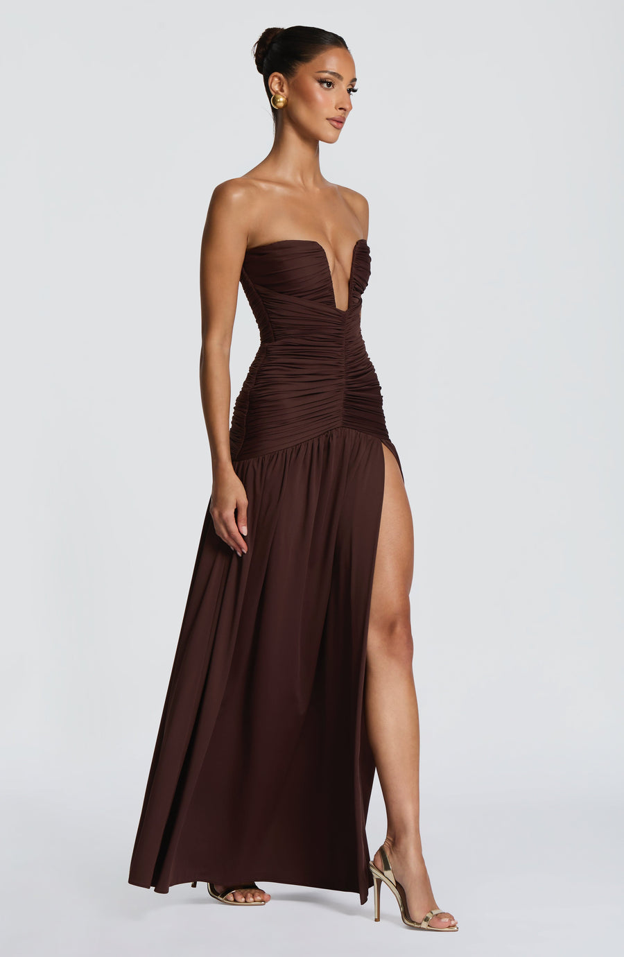 Constance Maxi Dress – Plum Brown