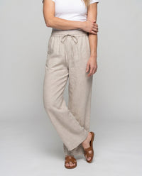Juno Casual Linen Trousers with Elastic Waist