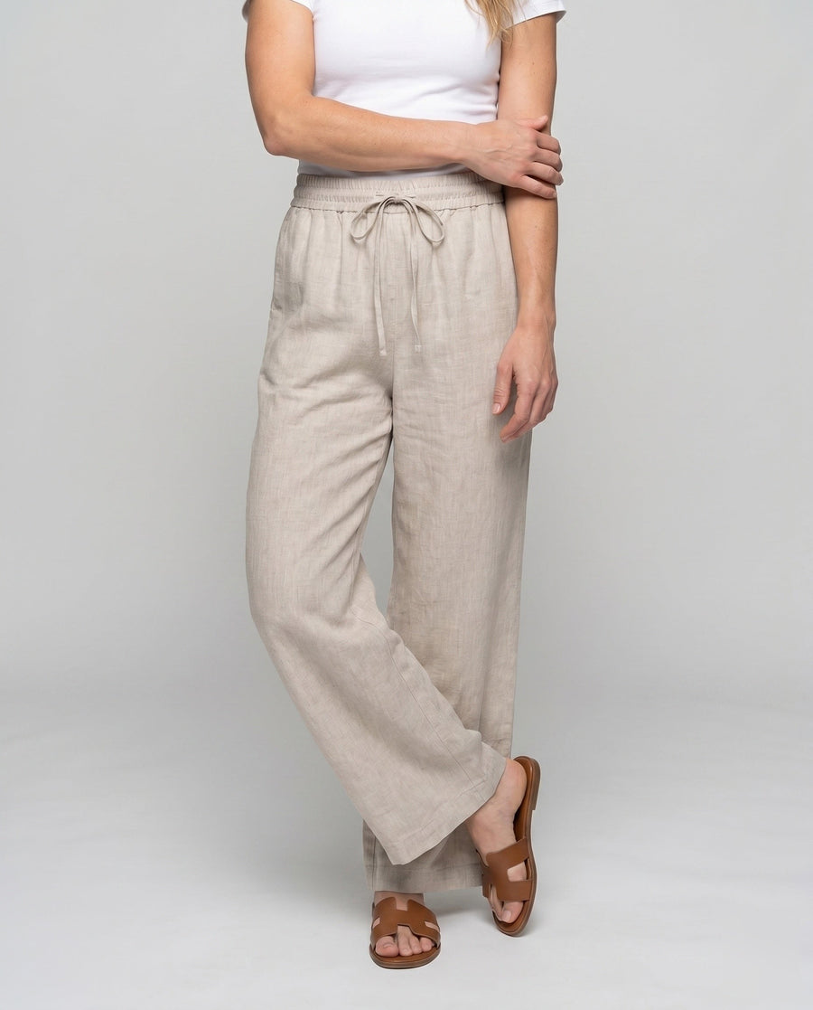 Juno Casual Linen Trousers with Elastic Waist