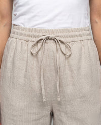 Juno Casual Linen Trousers with Elastic Waist