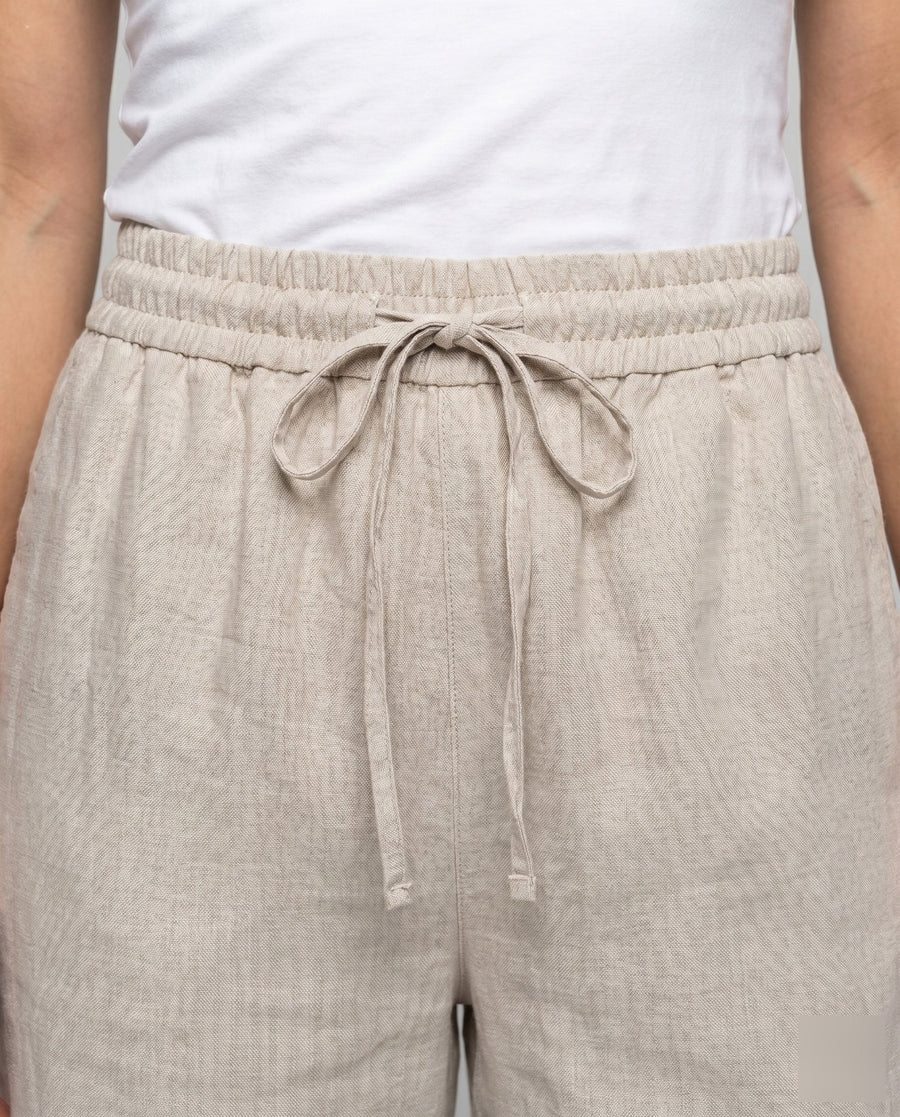 Juno Casual Linen Trousers with Elastic Waist
