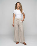 Juno Casual Linen Trousers with Elastic Waist