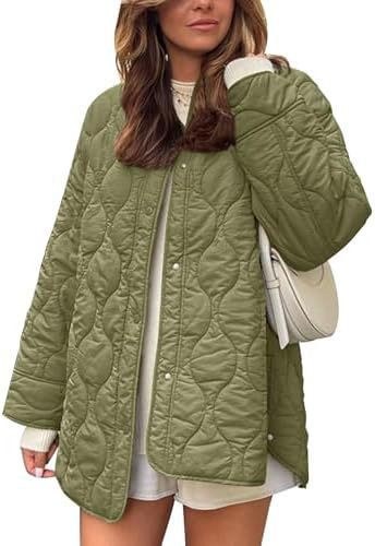 Juno Casual Quilted Jacket with Pockets in Green