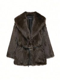 Juno Coat with Belted in Black