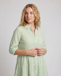 Juno Dress with Button Front and Striped