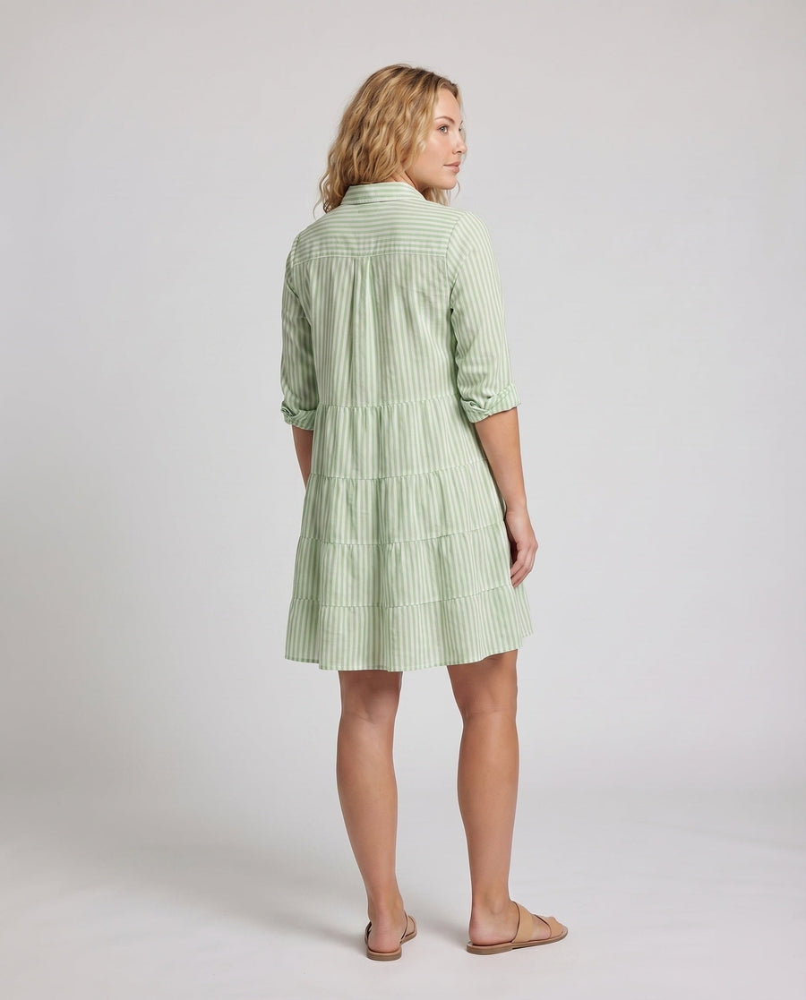 Juno Dress with Button Front and Striped