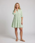 Juno Dress with Button Front and Striped