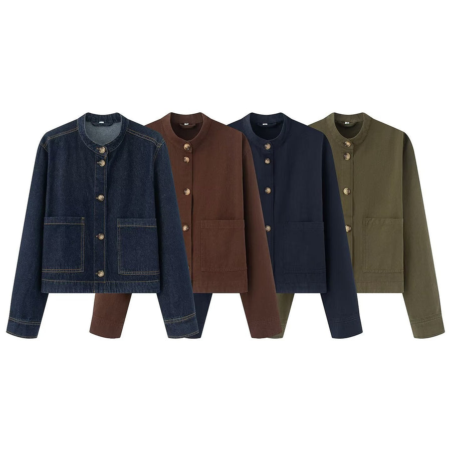 Juno Jacket with Button Front and Pockets