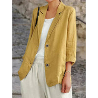 Juno Linen Blazer in Yellow