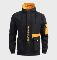 Jurre Lightweight Jacket with Pockets and Hood in Black