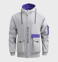 Jurre Lightweight Jacket with Pockets and Hood in Grey