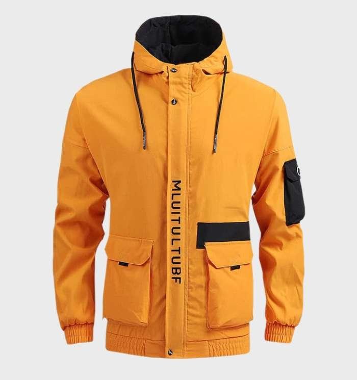 Jurre Lightweight Jacket with Pockets and Hood in Yellow