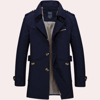 Jurre Trench Coat in Navy