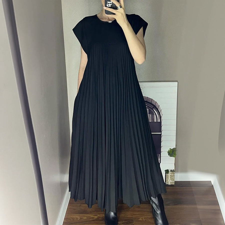 Justine Striped Midi Dress in Black