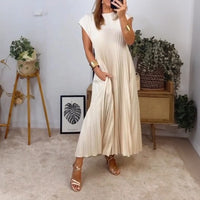 Justine Striped Midi Dress in Ivory