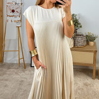Justine Striped Midi Dress in Terracotta