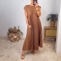Justine Striped Midi Dress in Terracotta
