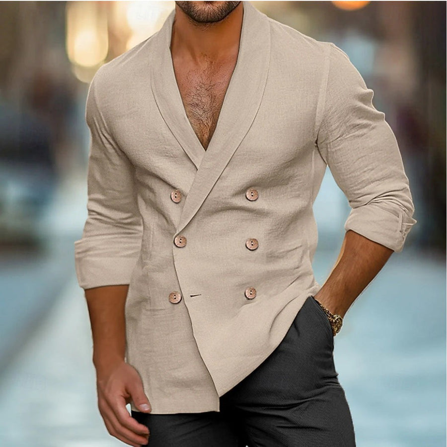 Kai Elegant Linen Jacket with Button Front