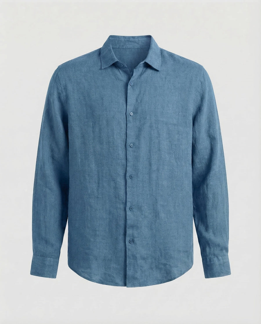 Kai Linen Shirt in Light Blue