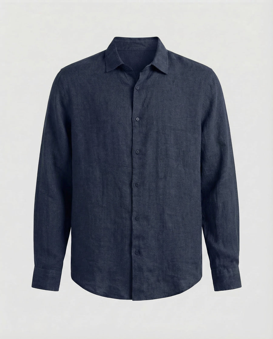 Kai Linen Shirt in Navy