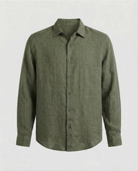 Kai Linen Shirt in Olive Green