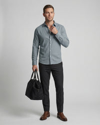 Kai Linen Shirt with Long Sleeve in Olive Green