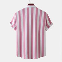 Kaia Blouse with Short Sleeve and Striped in Pink