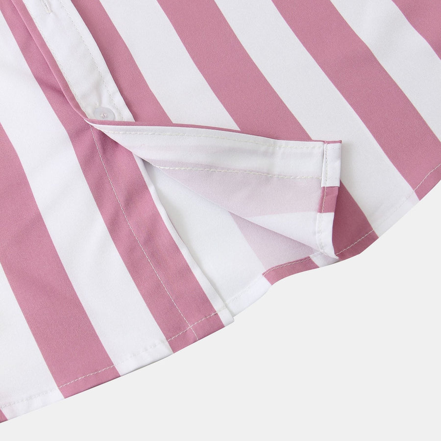 Kaia Blouse with Short Sleeve and Striped in Pink